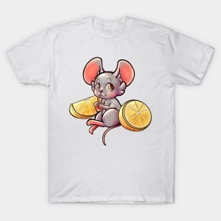 Mouse drinking lemonade (without background) T-Shirt